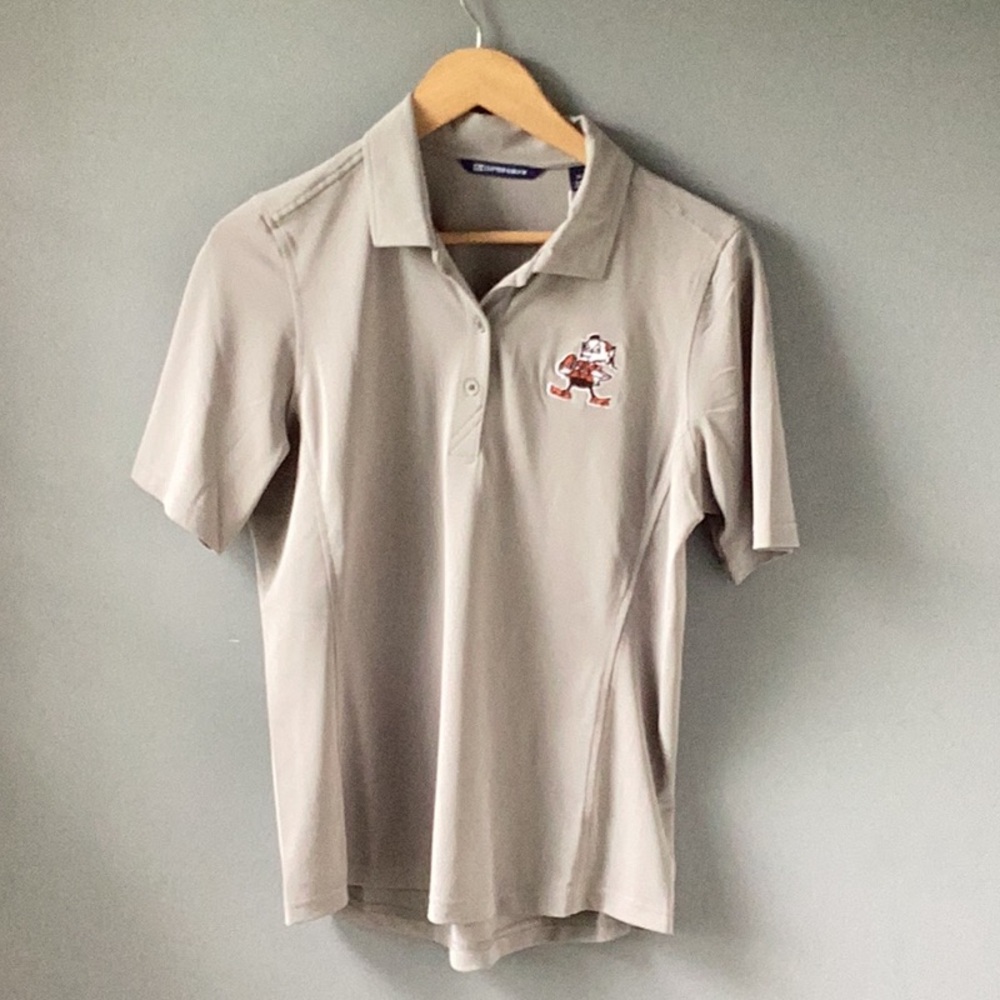 NWT CUTTER & BUCK Cleveland Browns Grey Polo